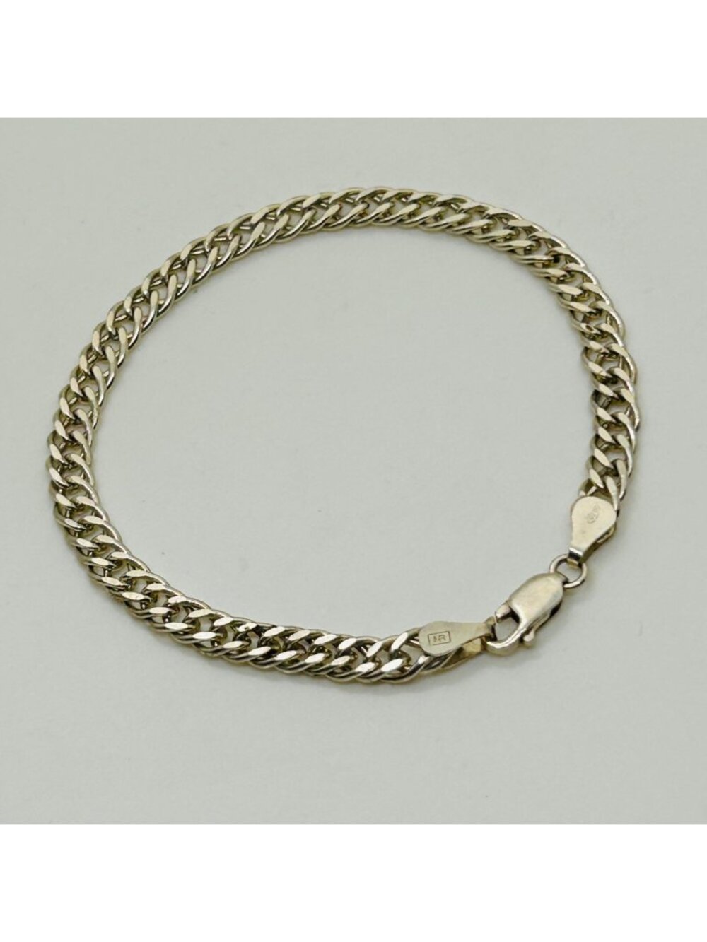 Cuban Curb Chain Bracelet Italian Silver Link 925 Italy MR Vintage 9.1 Grams